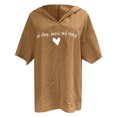 thumbnail image 3 of Mode Femme Décontractée Manches Courtes Col en V Imprimé Lettre T-Shirt Blouse, 3 of 5