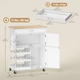 thumbnail image 3 of HOMCOM Kitchen Island on Wheels with Drawer, 9-bottle Wine Rack, White, 3 of 10