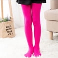 thumbnail image 2 of 2 Pack(Hot Pink 1PCS & RD3 1PCS) Multipack Leggings Pantihose Stretchy Basic Full Length Ballet Dance Pants Pantyhose Tan Pants for Spring Summer Stocking, 2 of 4