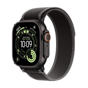Apple Watch Ultra 3 GPS + Cellular - Boîtier 49 mm en titane noir Bracelet Sentier charbon (M/G)