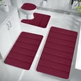 thumbnail image 1 of RXIRUCGD Foam Bath Mat 4 Set Bathroom Rugs For 4 Pcs Toilet Mats Universal Soft Comfortable Water Absorption Non-Slip Thick Machine Washable Easier To Dry Dark, 1 of 9