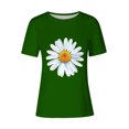 thumbnail image 4 of BVOFAR Hauts pour Femmes Été Tendance T-Shirts Graphiques Marguerite Décontractés Coupe Ample Blouses Col Rond Manches Courtes Chemises 2025, 4 of 4
