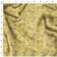 thumbnail image 4 of Soimoi Yellow Poly Georgette Fabric Footprints & Mouse Kids Print Sewing Fabric Yard 52 Inch Wide, 4 of 5