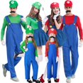 thumbnail image 2 of KAWELL Super Bros Family Costume Cosplay Costume Brothers Halloween Cosplay Costume, 2 of 5