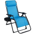 thumbnail image 1 of Costway Chaise Zéro Gravité Surdimensionnée Chaise Longue de Patio Fauteuil Inclinable Pliant Bleu, 1 of 10