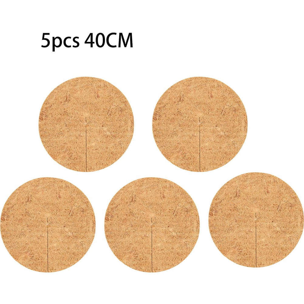 Anneaux de Paillis en Fibre de Coco 5 Pack pour Protection des Arbres et Contrôle de l'Humidité du Sol