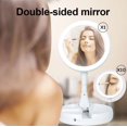 thumbnail image 2 of 7.8'' Lighted Makeup Mirror with Magnification, 1X/10X Magnifying Cosmetic Mirror, Double Sided Round LED Makeup Mirror, Battery or USB Powered Folding Cosmetic Mirror, 2 of 9
