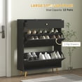 thumbnail image 4 of HOMCOM Armoire de Rangement pour Chaussures avec 2 Tiroirs Basculants pour 12 Paires de Chaussures, Noir, 4 of 10