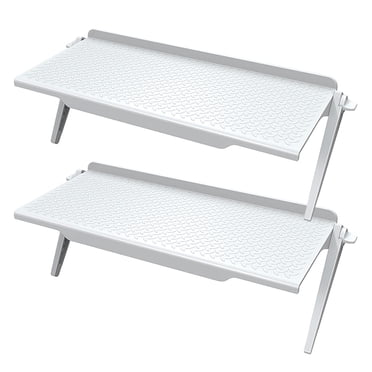 Agiferg Support d'Écran d'Ordinateur Sans Perçage en Plastique pour Téléviseur, Boîtier Décodeur, Support d'Écran, Routeur, Étagère de Rangement 2 Pcs