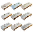 thumbnail image 3 of Cotton Linen Tablecloth Rectangular TV Cabinet Coffee Desktop Fringe Waterproof Table Cloth for Dining Hall Garden 70*180cm Embroid/Light coffee, 3 of 9