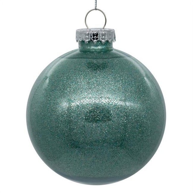 Vickerman N211540 Boule Transparente Pailletée Menthe Glacée de 6 Po - 4 par Sac
