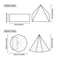 thumbnail image 4 of Solo Camper's All-in-One Weatherproof Pyramid Tent Kit with Chimney Port - Lightweight 2.3kg Double-Layer Shelter (Outer & Inner Tent) Including Aluminum Pole, Fireproof Cloth, and Carry Bag - Khaki, 4 of 6