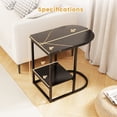 thumbnail image 3 of Gymax Table d'Appoint en Forme de C Compacte à 2 Niveaux, Table de Bout de Rangement pour Petit Espace, Noir, 3 of 9