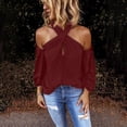 thumbnail image 2 of Pompotops Chemise Décontractée Sans Dos à Manches Longues Unie pour Femmes en Solde, 2 of 6