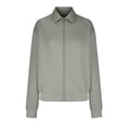 thumbnail image 4 of Birdeem Veste Décontractée Unie pour Femmes, Col Rabattu, Manches Longues, Fermeture Éclair, Mode, Vestes pour Femmes, Blouses pour Femmes, 4 of 7