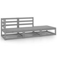 thumbnail image 1 of vidaXL 3 Piece Garden Lounge Set Grey Solid Pinewood, 1 of 5