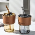 thumbnail image 4 of WIFKLSIIPG Glass High Value Beverage Cup Coffee Cup Double Drinking Straw Cup Portable Office Gift Cup, 4 of 6