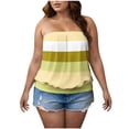 thumbnail image 1 of Posijego Women's Tube Tops Plus Size Going out Strapless Tank Top Striped Color Block Sleeveless Shirts, 1 of 6