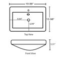 thumbnail image 3 of American Imaginations 19.88-in. W 1 Hole Ceramic Top Set In White Color - Overflow Drain Incl. AI-30725, 3 of 8