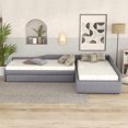 thumbnail image 2 of MODERNLUXE Lit de Jour Taille Simple Rembourré avec Tiroir de Rangement, Lit Plateforme Double en Forme de L avec Lit Gigogne, Gain de Place, Gris, 2 of 7