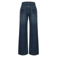 thumbnail image 4 of LOVZFMLL Pantalon pour Femme, Taille Haute Polyvalent Droit Ajusté Jambe Ample Bleu, TG, 4 of 9