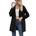 thumbnail image 2 of Avamo Ladies Cardigan Open Front Outwear Solid Color Knit Cardigans Lightweight Tunic Tops Work Black 2XL, 2 of 3