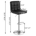 thumbnail image 4 of Set of 2 Bar Stool, Comfortable Swivel Adjustable PU Leather Bar Chair with Backrest, Soft Cushioned Seat, Footrest, Sturdy Metal Frame, Barstools for Kitchen, Pub (Black, White, Brown, Red), 4 of 8