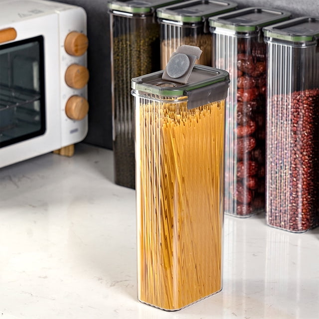 Dvkptbk Storage Bins Airtight Cereal Storage Container with Lids Clear Airtight Kitchen Food Storage Container for Grain Flour Rice Nut Snacks Organization and Storage