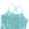 thumbnail image 4 of Ocealan Justaucorps de Danse Ballet à Paillettes pour Filles, Bretelles Spaghetti, Dos Croisé, Turquoise 4TG, 4 of 7