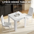thumbnail image 4 of HOMCOM Dining Table Set for 2, Square Kitchen Table and PU Chairs, White, 4 of 10