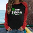 thumbnail image 2 of QIPOPIQ T-Shirts à Manches Longues à Col Rond pour Femmes T-Shirts de la Saint-Patrick T-Shirt Imprimé Trèfle de Printemps T-Shirt Vert Porte-Bonheur T-Shirts de la Saint-Patrick Tuniques Patchwork Hauts Chemises de Fête Aubaines, 2 of 4