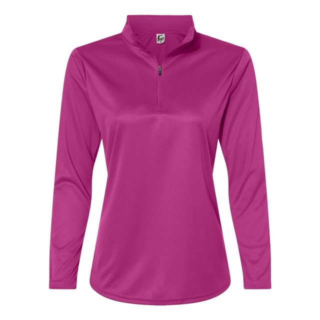 C2 Sport Chandail à Demi-Glissière pour Femmes, m, Rose Vif