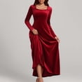 thumbnail image 1 of Gspmoly Robes d'Été pour Femmes, Robe Longue en Velours à Manches Longues et Col en V pour Femmes, Robe en Velours au Style Ajusté, Robe Formelle, Robes Formelles pour Femmes en Liquidation, 1 of 4