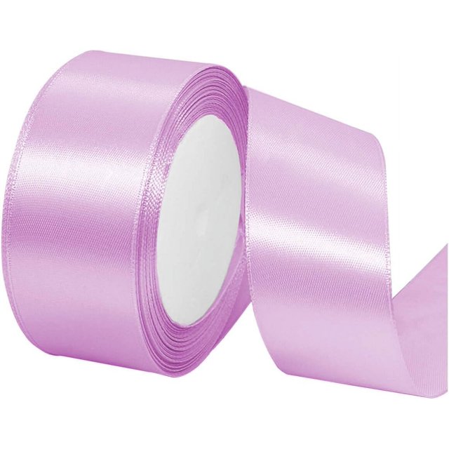 ORUYROP 1-1/2 Inch Wide Double Face Satin Ribbon-25 Yards,Gift Bag Decoration Wedding Chair Back Handmade Bow (Mist Purple)