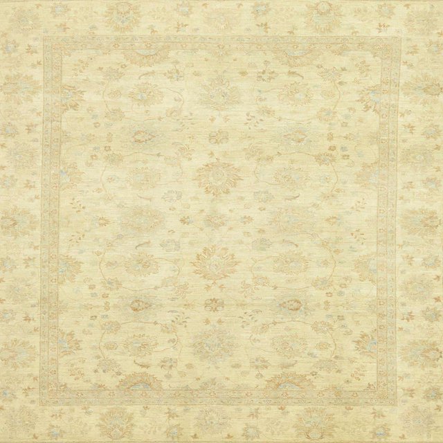 Ahgly Company Tapis d'Intérieur Carré Abstrait Jaune Moutarde, 6 Pieds Carré