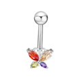 thumbnail image 3 of Stainless Steel Navel Ring Shiny Butterfly Navel Ring Navel Nail, 3 of 9