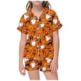 thumbnail image 1 of WEAIXIMIUNG Children's Leisure Printed Button Collar Short Sleeved Top Shorts Pajama Set 8-9 Years, 1 of 4