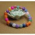 thumbnail image 3 of Bracelet Extensible Unisexe en Perles Rondes de 8 mm en Agate Patinée Multicolore Naturelle, 3 of 5