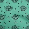 thumbnail image 1 of oneOone Polyester Lycra Sea Green Fabric Tea Kettle Sewing Material Print Fabric By The Yard 56 Inch Wide, 1 of 4