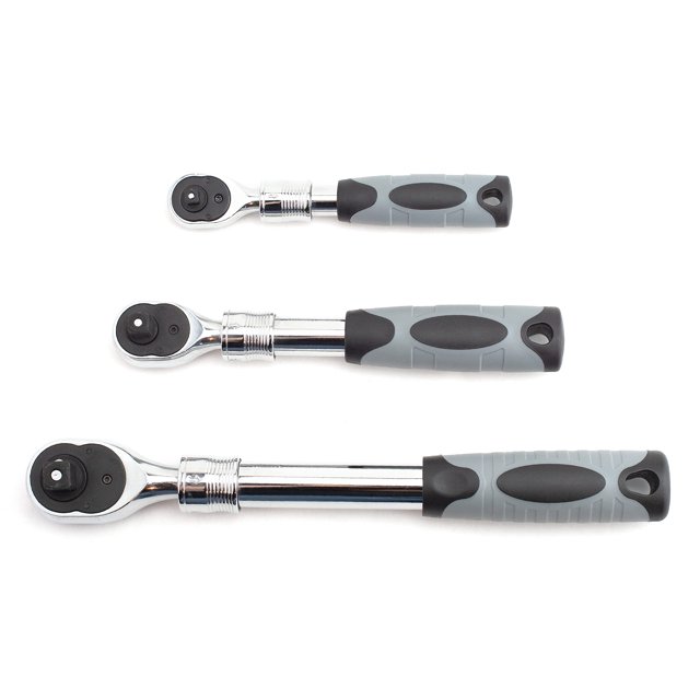 VCT 3pc Extendable Long Handle Socket Ratchet Set CRV 1/4"" 3/8"". and 1/2"" drive
