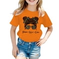 thumbnail image 1 of LUOGENLI T-Shirt pour Filles Enfant Filles Mignon Graphique Col Rond Manche Courte Tee Été Décontracté T-Shirt Chemises pour Filles Midi Chemises Crayon Orange 5-6 Ans, 1 of 5