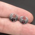 thumbnail image 4 of Riforla Boucles d'Oreilles Rétro Punk Gothique Sombre en Forme de Cœur Rouge Accessoires de Fête Personnalisés Argent, 4 of 4
