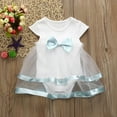 thumbnail image 4 of MIASHUI Robe Barboteuse Tutu pour Bébé Fille à Manches Courtes, Robe de Princesse pour Fête d'Anniversaire, Blanc, 0-3 Mois, 4 of 8