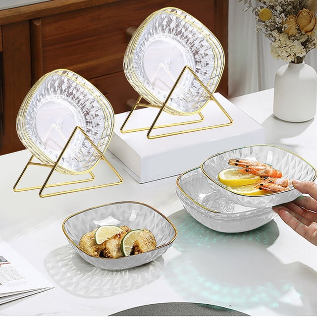 LSLJS Household Spit Bones Plates Dining Table Garbage Bones Plates for Fruit Snacks Dried Fruit Snack Plates Lights Luxurys Desktop Small Dishs Plates Kitchen Utensils & Gadgets