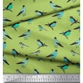 thumbnail image 1 of Soimoi Green Poly Georgette Fabric Artistic Bird Fabric Prints By Yard 42 Inch Wide, 1 of 3