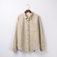 thumbnail image 4 of PVCS Women's Pockets Buttons Long Sleeve Tops Outwear Solid Color Turn-down Collar Jacket Coat, 4 of 5