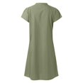 thumbnail image 3 of WILLBEST Robe d'Été Formelle pour Invité de Mariage d'Automne Dresses Robe en Lin pour Femmes Dresses Décontractée Col en V Robe Midi Manches Courtes Robe Ligne A Robe de Plage Sans Accessoires, 3 of 6