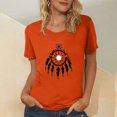 thumbnail image 2 of Dadaria Chemise Orange pour Femmes Hauts Manches Courtes T-Shirt Col Rond Attrape-Rêves d'Été Blouses 2TG, 2 of 5