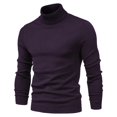 thumbnail image 4 of Chandail à Manches Longues pour Hommes Chandail Uni à Col Montant Chandail à Manches Longues Ample Chandail de Base Hauts Chandail Col Roulé Chandail Léger Hauts pour Hommes P-106 Brun m, 4 of 5
