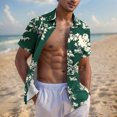 thumbnail image 2 of Pisexur Shirts for Man T Hommes Mode Décontractée Col Rabattu Imprimé Manches Courtes Chemise Boutonnée Blouse Verte, m Chemises de Golf Hommes & Chemises Hommes, 2 of 7